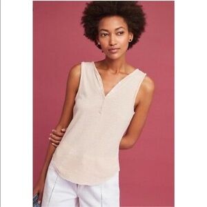 Anthropologie Postmark Cream striped tank top Size small